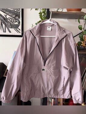 Nike Light Lavender Half-Zip windbreaker, hooded, convertible fanny pack